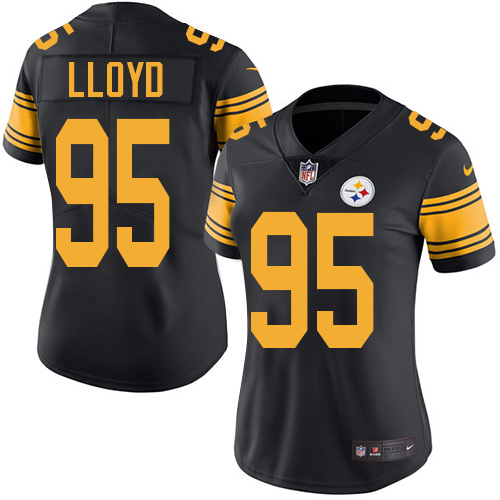 Women's Limited Greg Lloyd Nike Jersey Black - #95 Rush NFL Pittsburgh Steelers